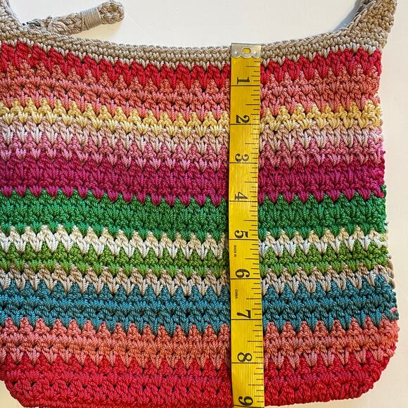The Sak Rainbow Striped Woven Bag Multicolor Boho Crochet Crossbody Handbag - Picture 8 of 10